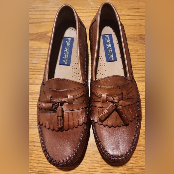 GIORGIO BRUTINI LEATHER DONALD LOAFERS - Picture 1 of 7